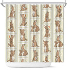 Kangaroo Australia Mother's Day Shower Curtain Mum and Joey Memory Aboriginal Stamp Seamless Style