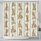Kangaroo Australia Mother's Day Shower Curtain Mum and Joey Memory Aboriginal Stamp Seamless Style