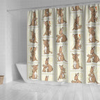 Kangaroo Australia Mother's Day Shower Curtain Mum and Joey Memory Aboriginal Stamp Seamless Style