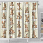 Kangaroo Australia Mother's Day Shower Curtain Mum and Joey Memory Aboriginal Stamp Seamless Style