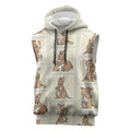 Kangaroo Australia Mother's Day Sleeveless Hoodie Mum and Joey Memory Aboriginal Stamp Seamless Style