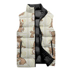 Kangaroo Australia Mother's Day Sleeveless Puffer Jacket Mum and Joey Memory Aboriginal Stamp Seamless Style