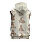 Kangaroo Australia Mother's Day Sleeveless Zip Hoodie Mum and Joey Memory Aboriginal Stamp Seamless Style
