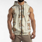 Kangaroo Australia Mother's Day Sleeveless Zip Hoodie Mum and Joey Memory Aboriginal Stamp Seamless Style