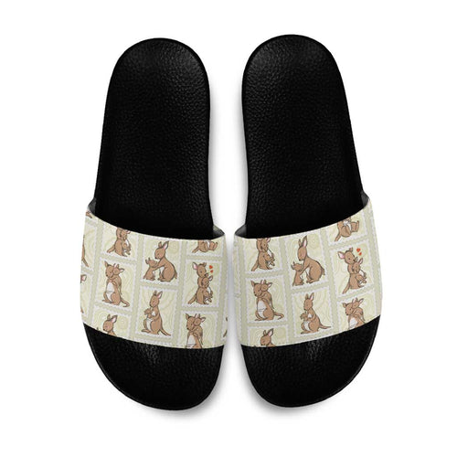 Kangaroo Australia Mother's Day Slide Sandals Mum and Joey Memory Aboriginal Stamp Seamless Style