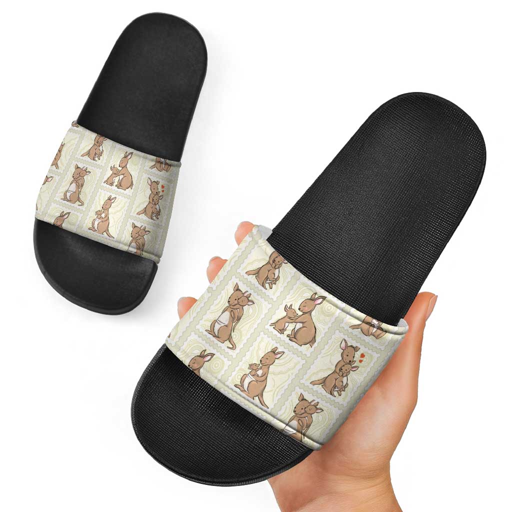 Kangaroo Australia Mother's Day Slide Sandals Mum and Joey Memory Aboriginal Stamp Seamless Style