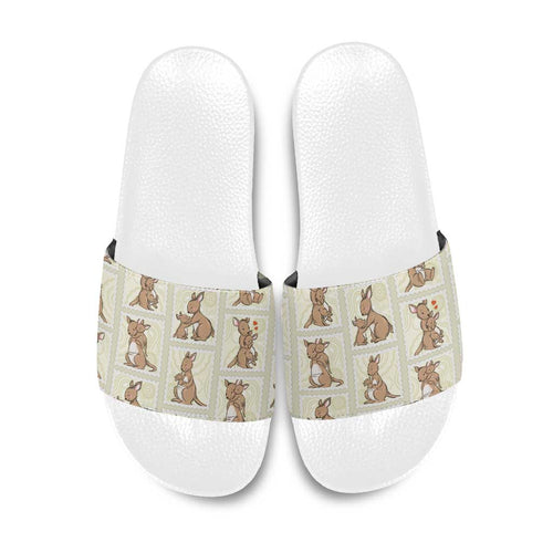 Kangaroo Australia Mother's Day Slide Sandals Mum and Joey Memory Aboriginal Stamp Seamless Style