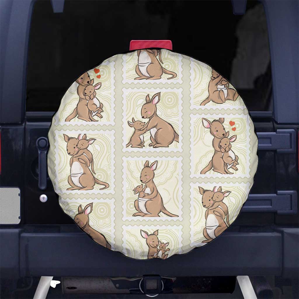 Kangaroo Australia Mother's Day Spare Tire Cover Mum and Joey Memory Aboriginal Stamp Seamless Style
