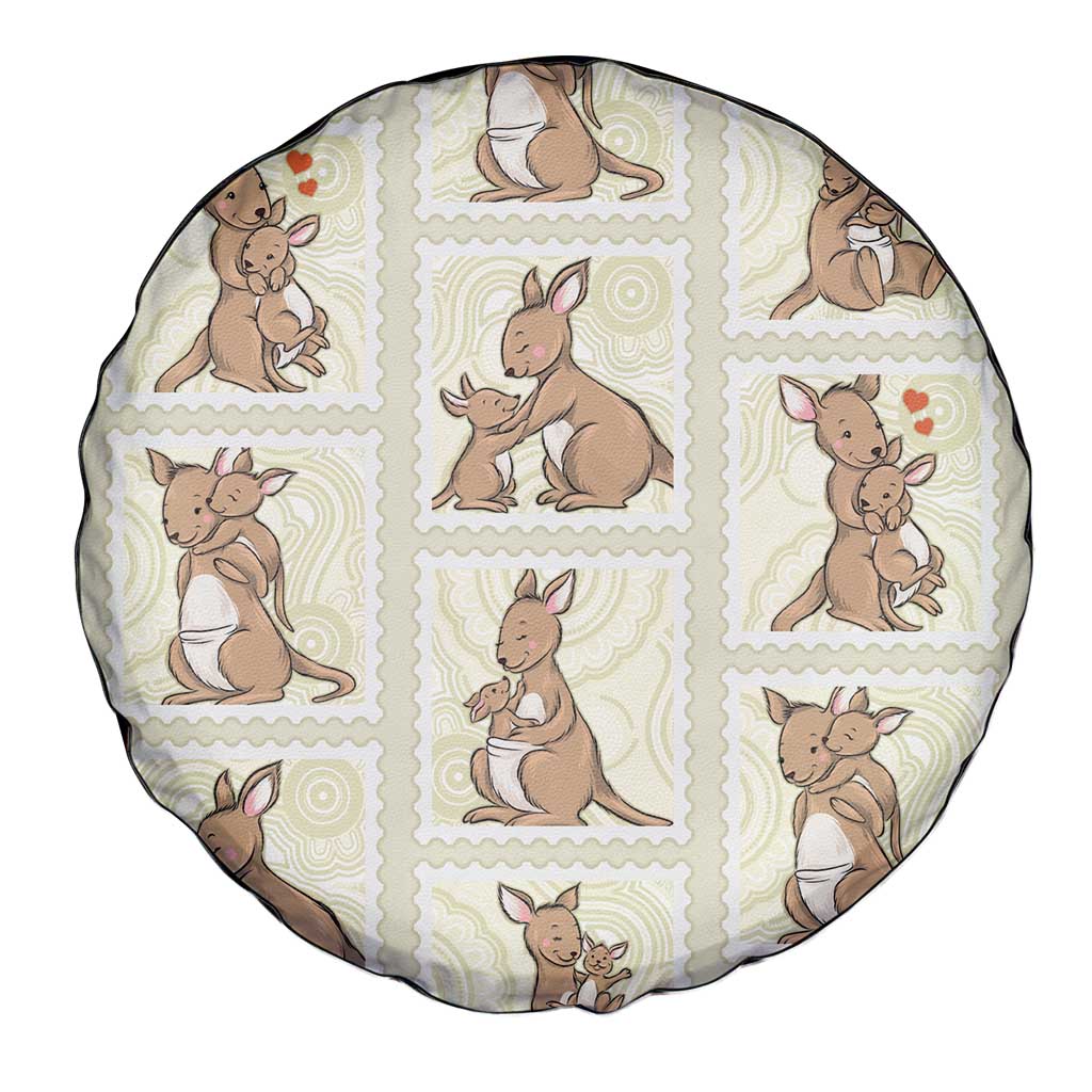 Kangaroo Australia Mother's Day Spare Tire Cover Mum and Joey Memory Aboriginal Stamp Seamless Style