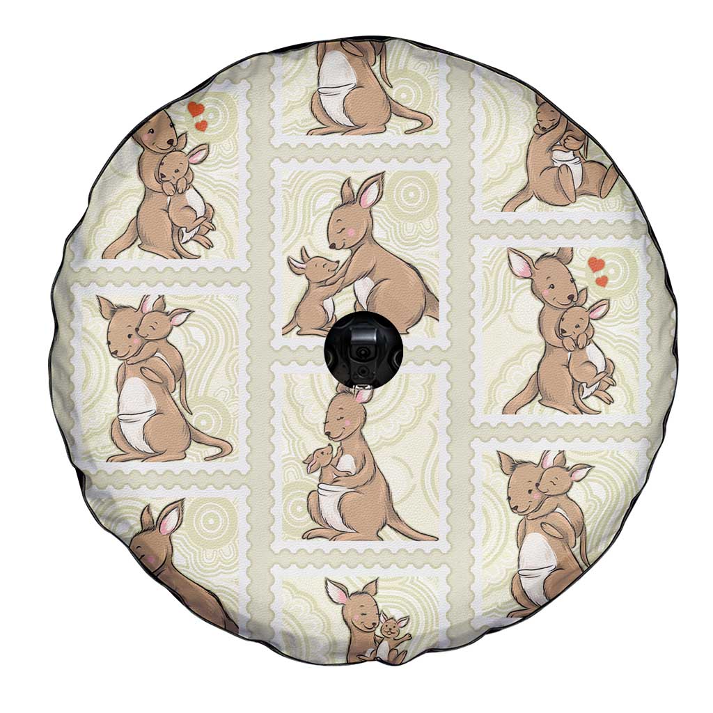 Kangaroo Australia Mother's Day Spare Tire Cover Mum and Joey Memory Aboriginal Stamp Seamless Style
