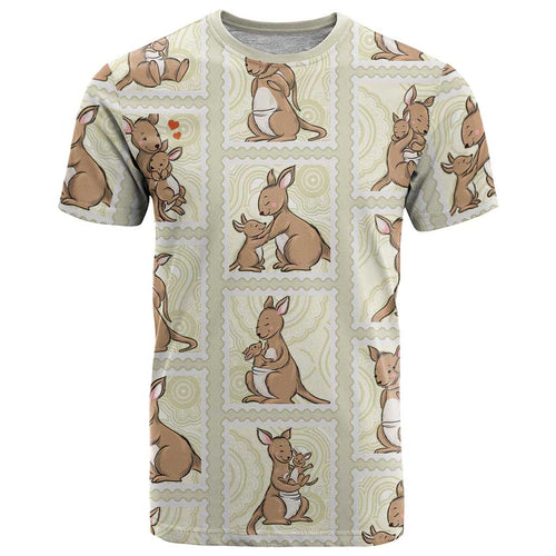 Kangaroo Australia Mother's Day T Shirt Mum and Joey Memory Aboriginal Stamp Seamless Style