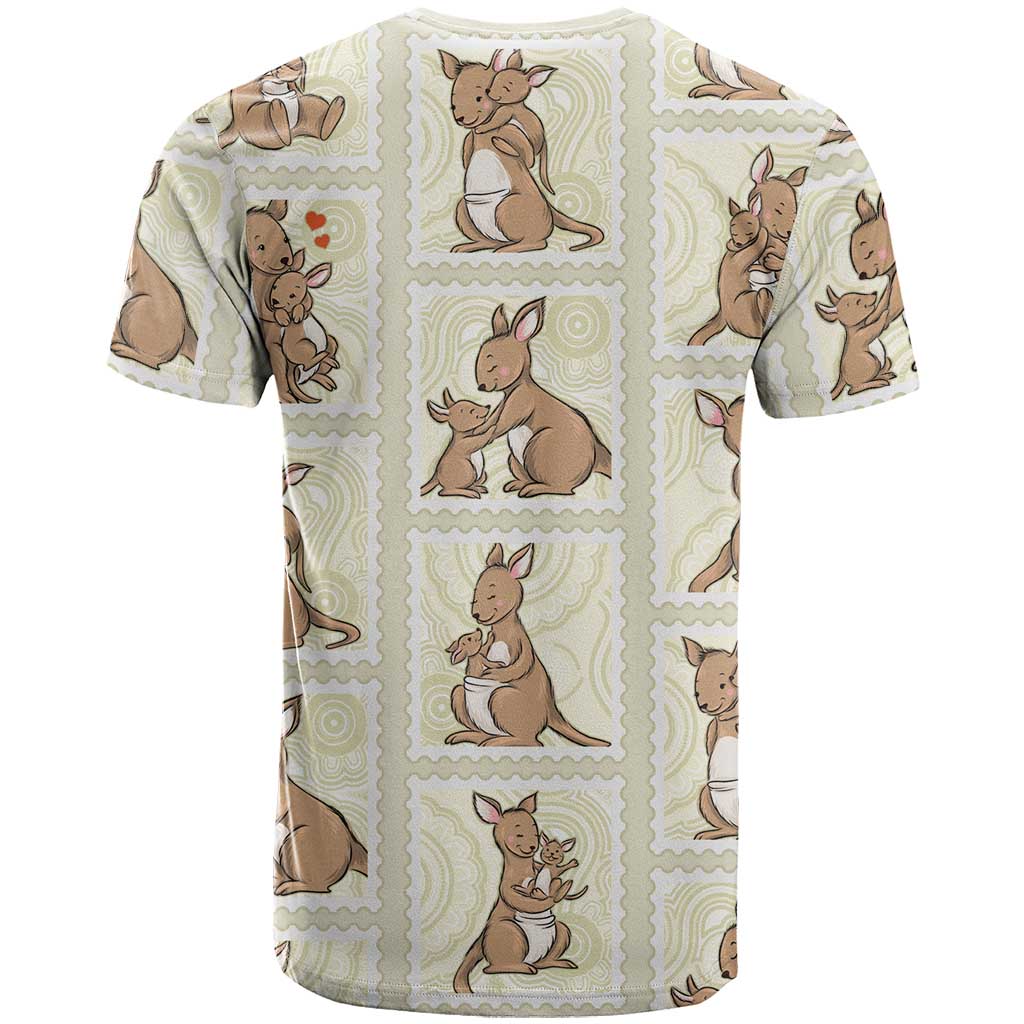 Kangaroo Australia Mother's Day T Shirt Mum and Joey Memory Aboriginal Stamp Seamless Style