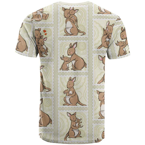 Kangaroo Australia Mother's Day T Shirt Mum and Joey Memory Aboriginal Stamp Seamless Style