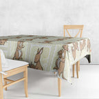 Kangaroo Australia Mother's Day Tablecloth Mum and Joey Memory Aboriginal Stamp Seamless Style