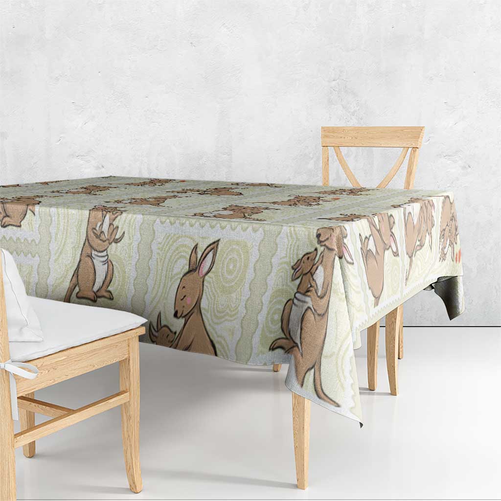 Kangaroo Australia Mother's Day Tablecloth Mum and Joey Memory Aboriginal Stamp Seamless Style