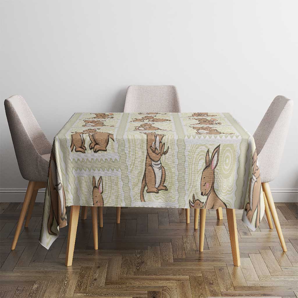 Kangaroo Australia Mother's Day Tablecloth Mum and Joey Memory Aboriginal Stamp Seamless Style