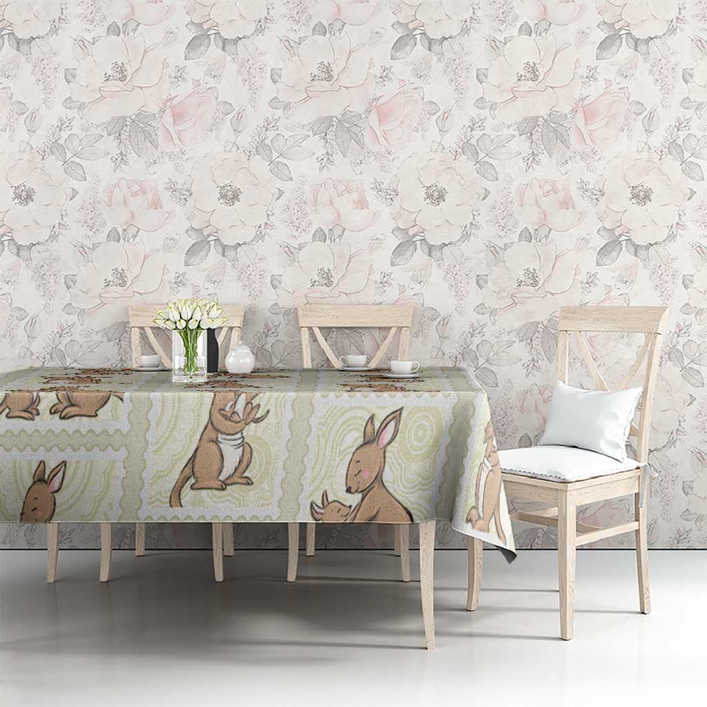 Kangaroo Australia Mother's Day Tablecloth Mum and Joey Memory Aboriginal Stamp Seamless Style