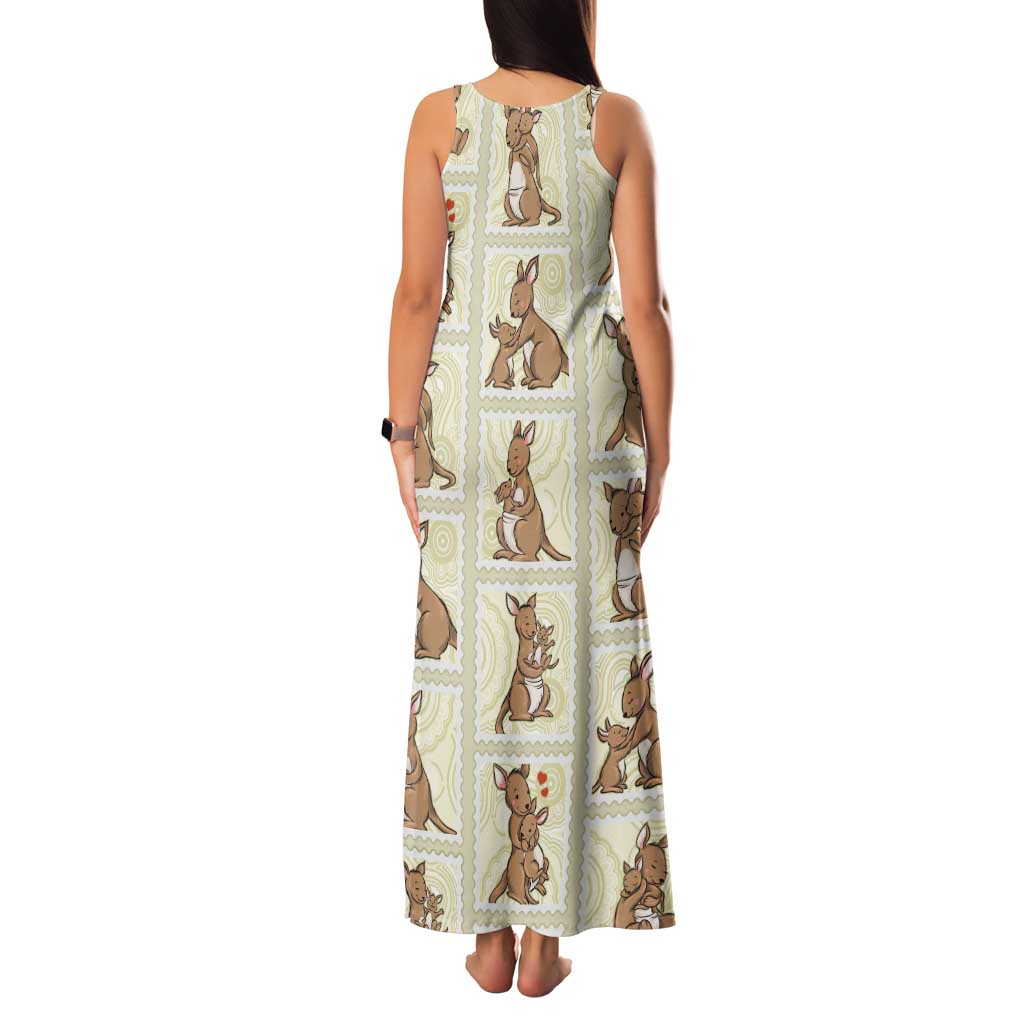 Kangaroo Australia Mother's Day Tank Maxi Dress Mum and Joey Memory Aboriginal Stamp Seamless Style