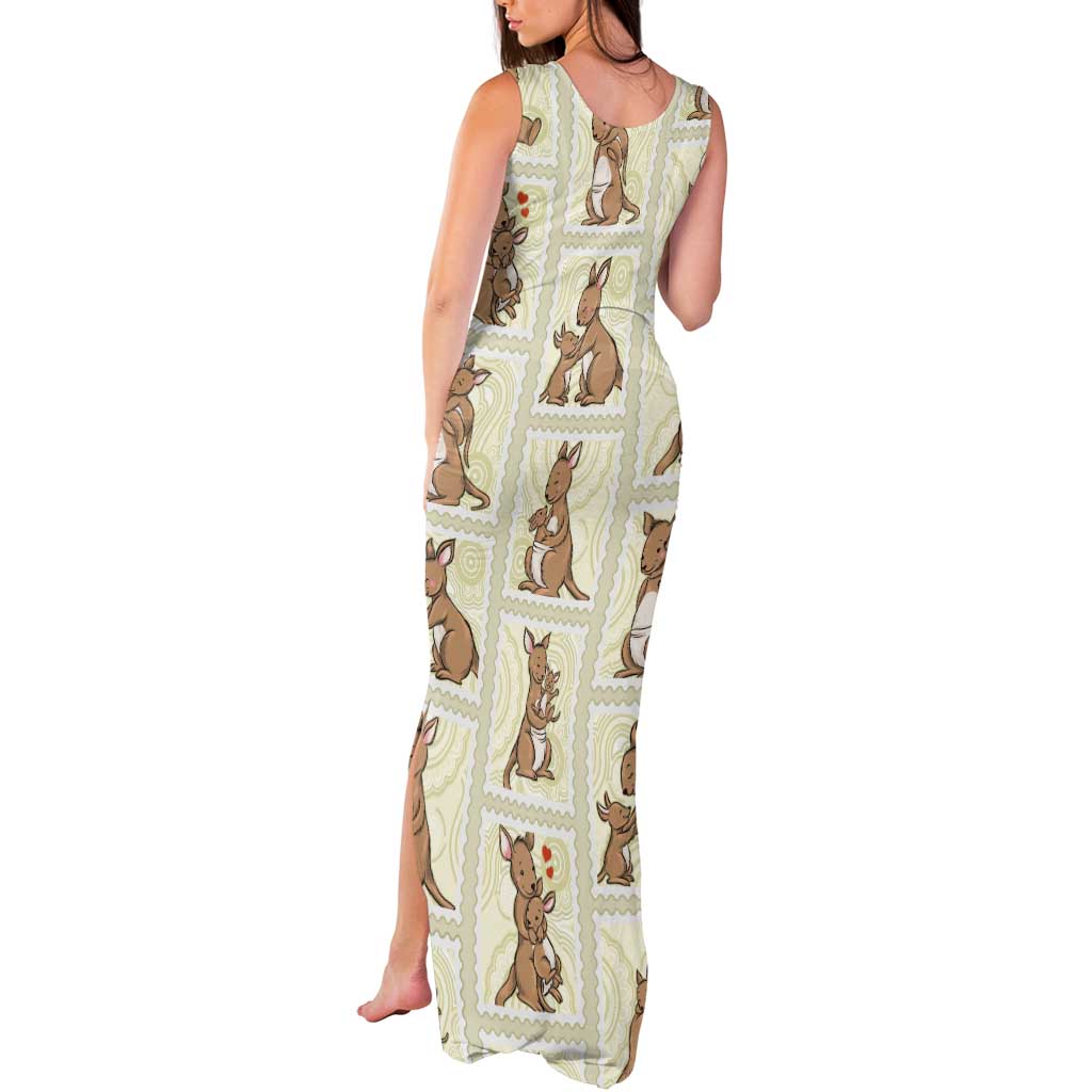 Kangaroo Australia Mother's Day Tank Maxi Dress Mum and Joey Memory Aboriginal Stamp Seamless Style