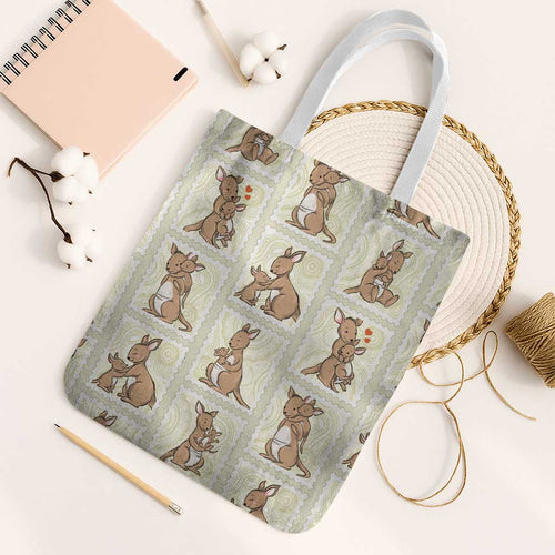 Kangaroo Australia Mother's Day Tote Bag Mum and Joey Memory Aboriginal Stamp Seamless Style