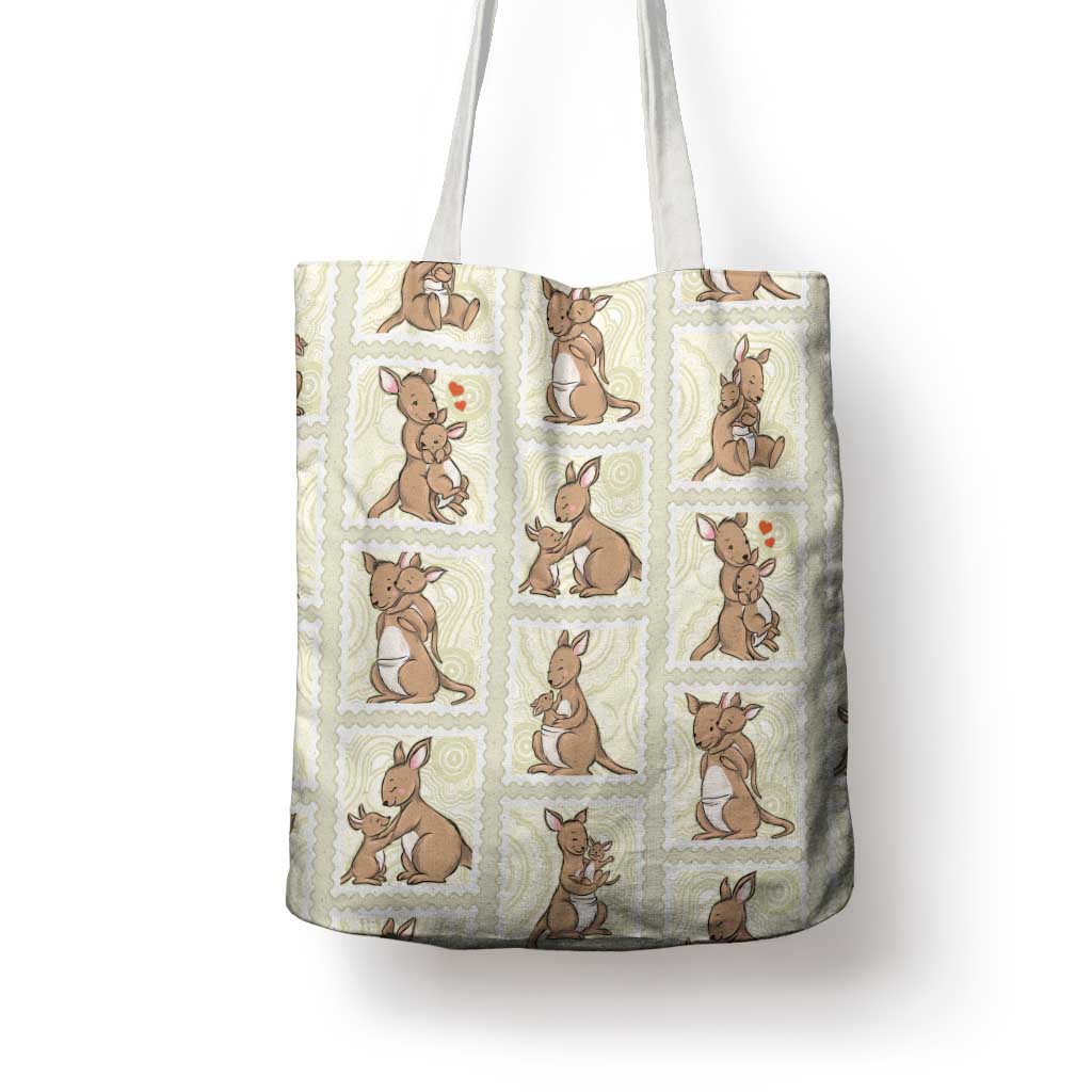 Kangaroo Australia Mother's Day Tote Bag Mum and Joey Memory Aboriginal Stamp Seamless Style