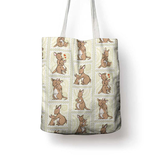 Kangaroo Australia Mother's Day Tote Bag Mum and Joey Memory Aboriginal Stamp Seamless Style