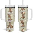 Kangaroo Australia Mother's Day Tumbler With Handle Mum and Joey Memory Aboriginal Stamp Seamless Style
