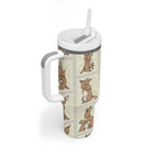 Kangaroo Australia Mother's Day Tumbler With Handle Mum and Joey Memory Aboriginal Stamp Seamless Style