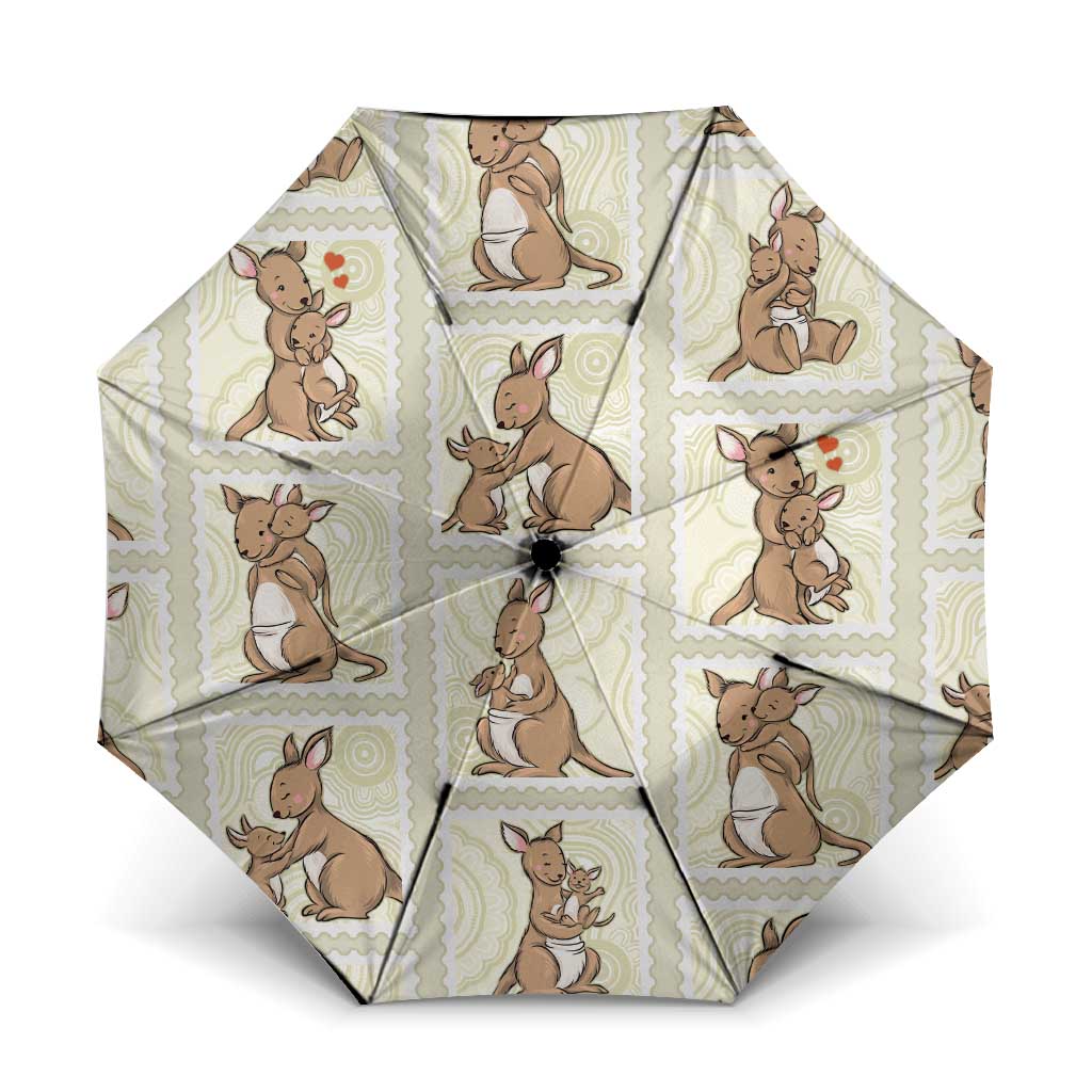 Kangaroo Australia Mother's Day Umbrella Mum and Joey Memory Aboriginal Stamp Seamless Style