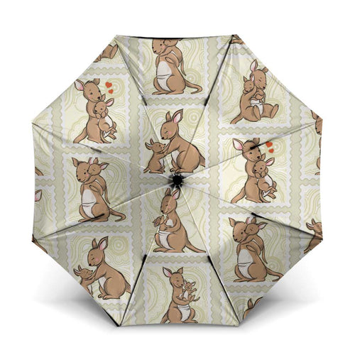 Kangaroo Australia Mother's Day Umbrella Mum and Joey Memory Aboriginal Stamp Seamless Style