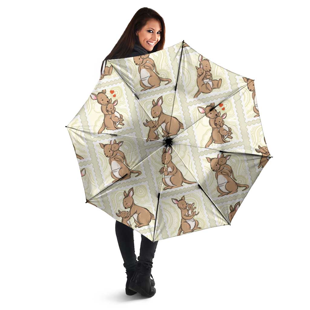 Kangaroo Australia Mother's Day Umbrella Mum and Joey Memory Aboriginal Stamp Seamless Style