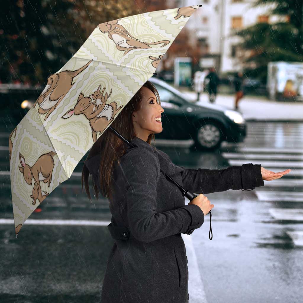 Kangaroo Australia Mother's Day Umbrella Mum and Joey Memory Aboriginal Stamp Seamless Style