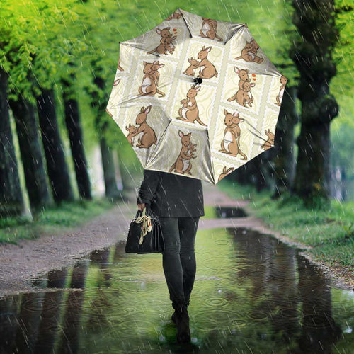 Kangaroo Australia Mother's Day Umbrella Mum and Joey Memory Aboriginal Stamp Seamless Style