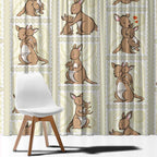 Kangaroo Australia Mother's Day Window Curtain Mum and Joey Memory Aboriginal Stamp Seamless Style