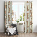 Kangaroo Australia Mother's Day Window Curtain Mum and Joey Memory Aboriginal Stamp Seamless Style