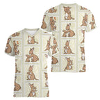 Kangaroo Australia Mother's Day Women V-Neck T-Shirt Mum and Joey Memory Aboriginal Stamp Seamless Style
