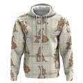 Kangaroo Australia Mother's Day Zip Hoodie Mum and Joey Memory Aboriginal Stamp Seamless Style