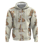 Kangaroo Australia Mother's Day Zip Hoodie Mum and Joey Memory Aboriginal Stamp Seamless Style