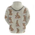 Kangaroo Australia Mother's Day Zip Hoodie Mum and Joey Memory Aboriginal Stamp Seamless Style