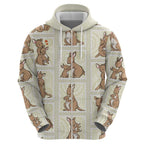 Kangaroo Australia Mother's Day Zip Hoodie Mum and Joey Memory Aboriginal Stamp Seamless Style