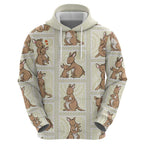 Kangaroo Australia Mother's Day Zip Hoodie Mum and Joey Memory Aboriginal Stamp Seamless Style
