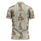 Kangaroo Australia Mother's Day Zipper Polo Shirt Mum and Joey Memory Aboriginal Stamp Seamless Style