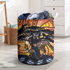 Australia Mother's Day Personalised Laundry Basket Kangaroo With Aboriginal Tree Art