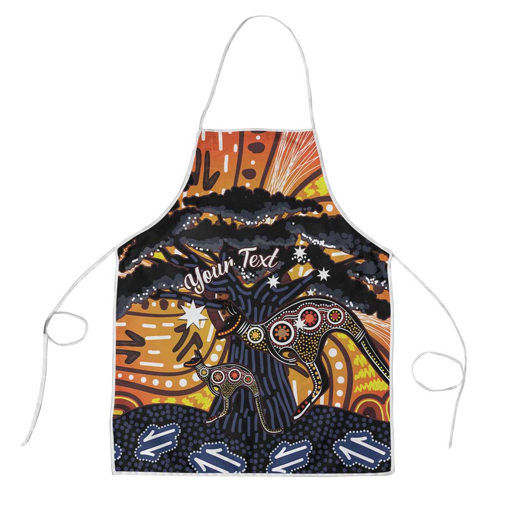 Australia Mother's Day Personalised Apron Kangaroo With Aboriginal Tree Art