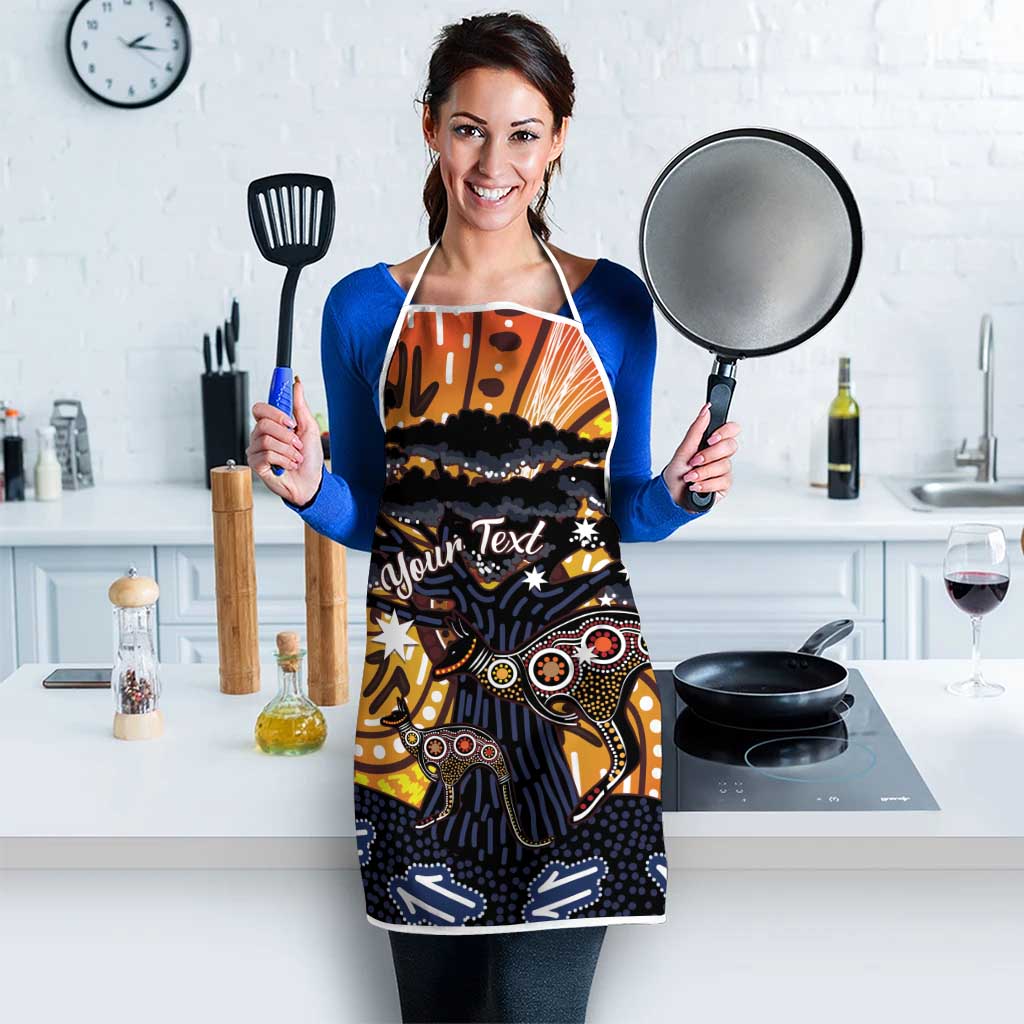 Australia Mother's Day Personalised Apron Kangaroo With Aboriginal Tree Art