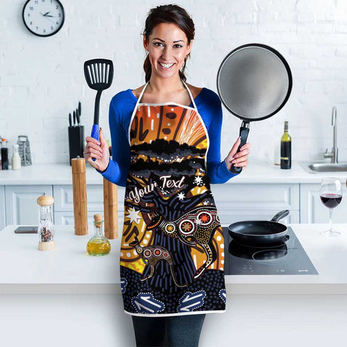 Australia Mother's Day Personalised Apron Kangaroo With Aboriginal Tree Art