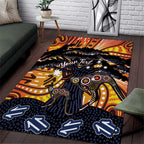 Australia Mother's Day Personalised Area Rug Kangaroo With Aboriginal Tree Art