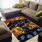 Australia Mother's Day Personalised Area Rug Kangaroo With Aboriginal Tree Art