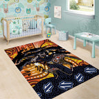 Australia Mother's Day Personalised Area Rug Kangaroo With Aboriginal Tree Art