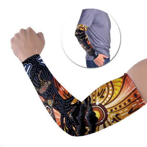 Australia Mother's Day Personalised Arm Sleeves Kangaroo With Aboriginal Tree Art